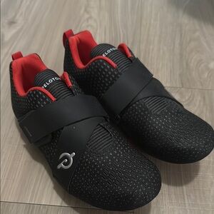 Peloton Men's Black and Red Cycling Shoes